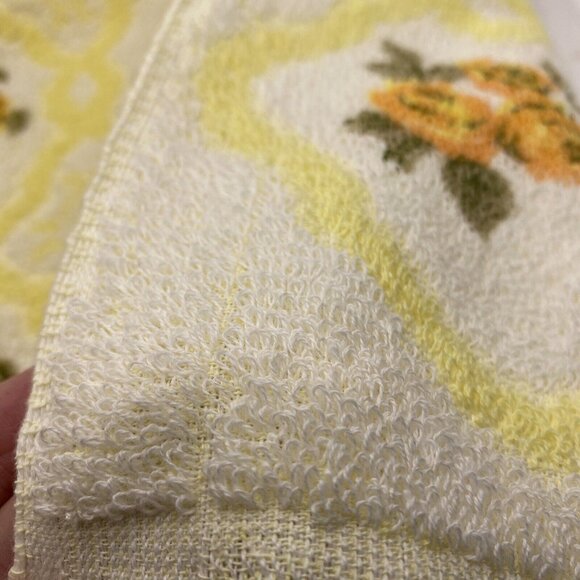 Lady Galt Hand Towel Orange Yellow Floral Fringe Made In Canada Cotton Vintage - Picture 7 of 9